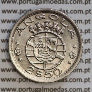 Angola 2$50 1956 cuproníquel, (2 escudos e 50 centavos 1956), (Bela/Soberba) 2 1/2 Escudos 1956  World Coins Angola KM 77