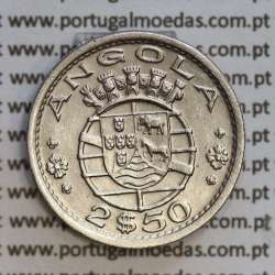 Angola 2$50 1967 cuproníquel, (2 escudos e 50 centavos 1967), (MBC+/Bela) 2 1/2 Escudos 1967  World Coins Angola KM 77