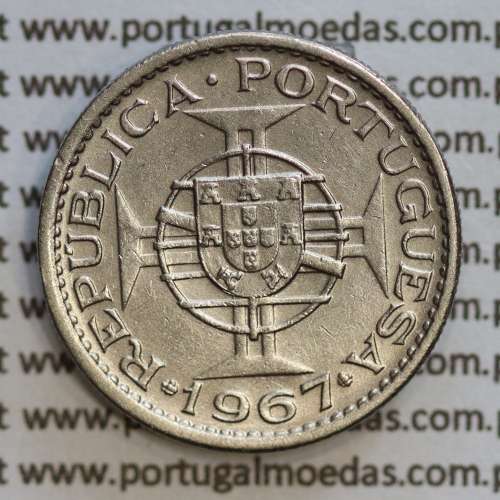 Angola 2$50 1967 cuproníquel, (2 escudos e 50 centavos 1967), (MBC+/Bela) 2 1/2 Escudos 1967  World Coins Angola KM 77