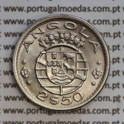 Angola 2$50 1968 cuproníquel, (2 escudos e 50 centavos 1968), (Soberba) 2 1/2 Escudos 1968 Nickel  World Coins Angola KM 77