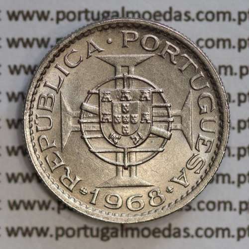 Angola 2$50 1968 cuproníquel, (2 escudos e 50 centavos 1968), (Soberba) 2 1/2 Escudos 1968 Nickel  World Coins Angola KM 77