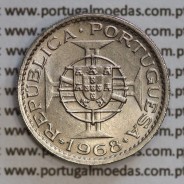 Angola 2$50 1968 cuproníquel, (2 escudos e 50 centavos 1968), (Soberba) 2 1/2 Escudos 1968 Nickel  World Coins Angola KM 77
