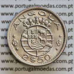 Angola 2$50 1968 cuproníquel, (2 escudos e 50 centavos 1968), (Soberba) 2 1/2 Escudos 1968 Nickel  World Coins Angola KM 77