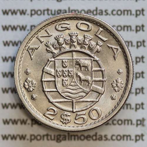 Angola 2$50 1968 cuproníquel, (2 escudos e 50 centavos 1968), (Soberba) 2 1/2 Escudos 1968 Nickel  World Coins Angola KM 77