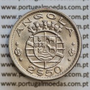 Angola 2$50 1968 cuproníquel, (2 escudos e 50 centavos 1968), (Soberba) 2 1/2 Escudos 1968 Nickel  World Coins Angola KM 77