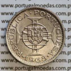 Angola 2$50 1968 cuproníquel, (2 escudos e 50 centavos 1968), (Soberba) 2 1/2 Escudos 1968 Nickel  World Coins Angola KM 77