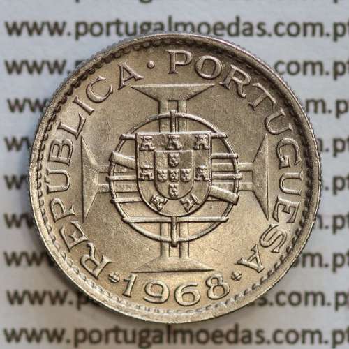 Angola 2$50 1968 cuproníquel, (2 escudos e 50 centavos 1968), (Soberba) 2 1/2 Escudos 1968 Nickel  World Coins Angola KM 77