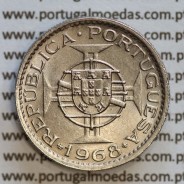 Angola 2$50 1968 cuproníquel, (2 escudos e 50 centavos 1968), (Soberba) 2 1/2 Escudos 1968 Nickel  World Coins Angola KM 77
