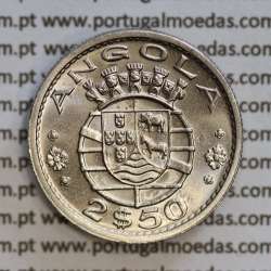Angola 2$50 1969 cuproníquel, (2 escudos e 50 centavos 1969), (Soberba) 2 1/2 Escudos 1969 Nickel  World Coins Angola KM 77