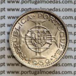 Angola 2$50 1969 cuproníquel, (2 escudos e 50 centavos 1969), (Soberba) 2 1/2 Escudos 1969 Nickel  World Coins Angola KM 77