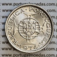 Angola 2$50 1974 cuproníquel, (2 escudos e 50 centavos 1974), (Soberba) 2 1/2 Escudos 1974 Nickel  World Coins Angola KM 77