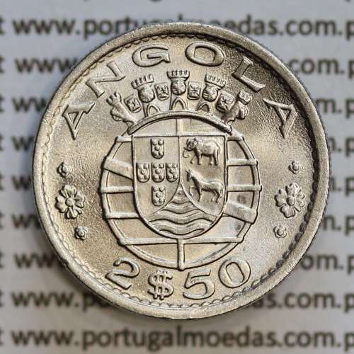 Angola 2$50 1974 cuproníquel, (2 escudos e 50 centavos 1974), (Soberba) 2 1/2 Escudos 1974 Nickel  World Coins Angola KM 77