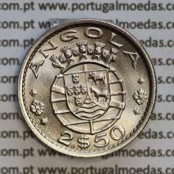 Angola 2$50 1974 cuproníquel, (2 escudos e 50 centavos 1974), (Soberba) 2 1/2 Escudos 1974 Nickel  World Coins Angola KM 77
