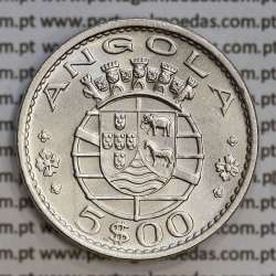 Angola 5$00 1972 cuproníquel, (5 escudos Cupro-Níquel1972), (Bela/Soberba) 5 Escudos copper-nickel 1972 World Coins Angola KM 81