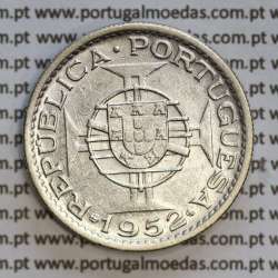 Angola 10$00 1952 prata, (10 escudos prata 1952), (MBC+) 10 Escudos silver 1952 World Coins Angola KM 73