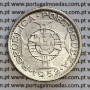 Angola 10$00 1952 prata, (10 escudos prata 1952), (MBC+) 10 Escudos silver 1952 World Coins Angola KM 73