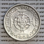 Angola 10$00 1955 prata, (10 escudos prata 1955), (MBC+) 10 Escudos silver 1955 World Coins Angola KM 73