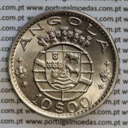 Angola, copper-nickel coin of 10 escudos 1969 of the Former Portuguese Colony of Angola, World Coins Angola KM 79