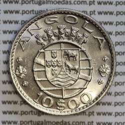 Angola 10$00 1970 cuproníquel, (10 escudos Cupro-Níquel 1970), (Soberba) 10 Escudos copper-nickel 1970 World Coins Angola KM 79
