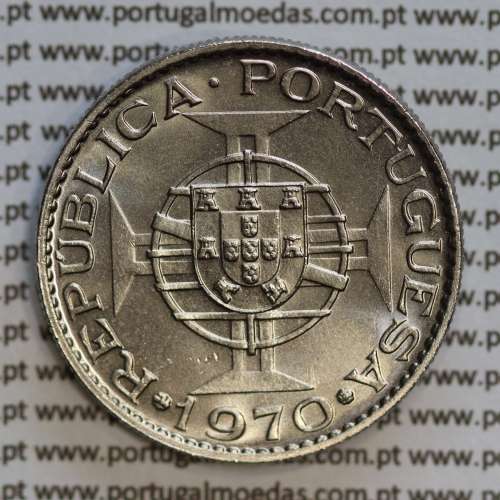 Angola 10$00 1970 cuproníquel, (10 escudos Cupro-Níquel 1970), (Soberba) 10 Escudos copper-nickel 1970 World Coins Angola KM 79