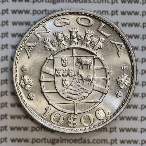 Angola 10$00 1970 cuproníquel, (10 escudos Cupro-Níquel 1970), (Soberba) 10 Escudos copper-nickel 1970 World Coins Angola KM 79