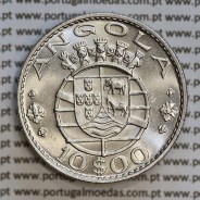 Angola 10$00 1970 cuproníquel, (10 escudos Cupro-Níquel 1970), (Soberba) 10 Escudos copper-nickel 1970 World Coins Angola KM 79