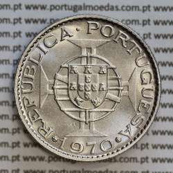 Angola 10$00 1970 cuproníquel, (10 escudos Cupro-Níquel 1970), (Soberba) 10 Escudos copper-nickel 1970 World Coins Angola KM 79