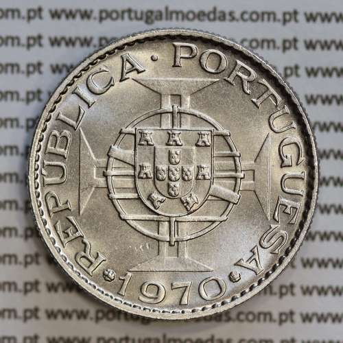 Angola 10$00 1970 cuproníquel, (10 escudos Cupro-Níquel 1970), (Soberba) 10 Escudos copper-nickel 1970 World Coins Angola KM 79