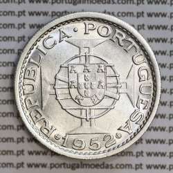 Angola, silver coin of 20 Escudos 1952, 20$00 silver 1952 of former portuguese colony of Angola, (XF/UNC), W. Coins Angola KM74