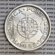Angola, silver coin of 20 Escudos 1952, 20$00 silver 1952 of former portuguese colony of Angola, (XF/UNC), W. Coins Angola KM74