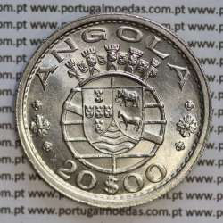 Angola, 20$00 1952 prata, 20 escudos prata 1952 Angola Ex-colónia Portuguesa, (Bela/Soberba), World Coins Angola KM 74