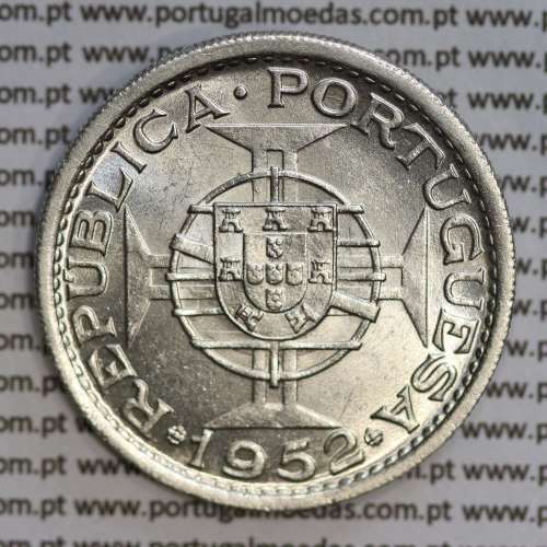 Angola, 20$00 1952 prata, 20 escudos prata 1952 Angola Ex-colónia Portuguesa, (Bela/Soberba), World Coins Angola KM 74