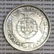 Angola, silver coin of 20 Escudos 1955, 20$00 silver 1955 of former portuguese colony of Angola, (UNC), World Coins Angola KM 74