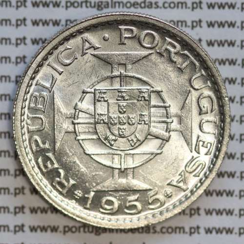 Angola 20$00 1955 prata, (20 escudos prata 1955), (Soberba) 20 Escudos silver 1955 World Coins Angola KM 74