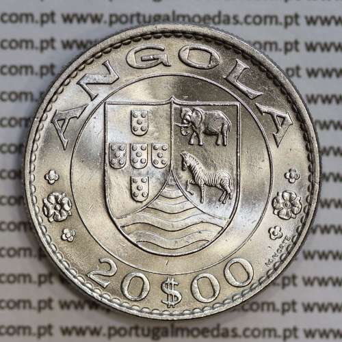 Angola 20$00 1971 Níquel, (20 escudos Níquel 1971), (Soberba) 20 Escudos Nickel 1971 World Coins Angola KM 80