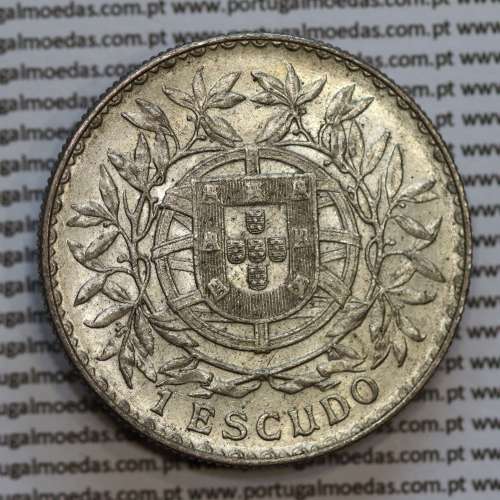 1 Escudo 1915 prata, (1$00 escudo prata 1915), (MBC+), 1 Escudo Silver 1915 World Coins Portugal  KM 564