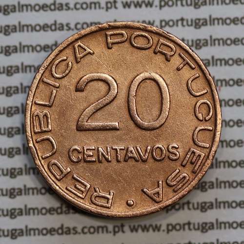 Moçambique, 20 centavos 1936 cobre da Ex-Colónia Portuguesa de Moçambique, (MBC+), World Coins Mozambique KM 64