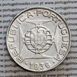 Mozambique, silver coin of 10 Escudos 1936, or 10$00 1936 Former Portuguese colony, (VF+), World Coins Mozambique KM 67