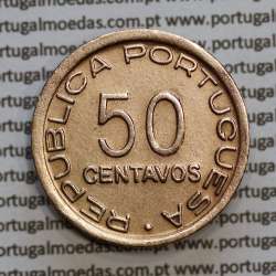 Moçambique 50 centavos 1945 Bronze, "$50" centavos bronze1945, (Bela) Ex-Colónia Moçambique, World Coins Mozambique KM 73