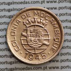 Moçambique 50 centavos 1945 Bronze, "$50" centavos bronze1945, (Bela) Ex-Colónia Moçambique, World Coins Mozambique KM 73