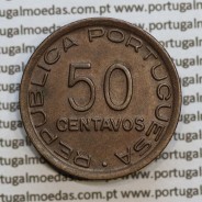 Mozambique, bronze coin of 50 Centavos 1945 of Former Portuguese Colony of Mozambique, (XF/UNC), World Coins Mozambique KM 73