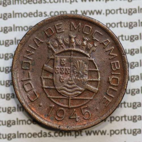 Moçambique 50 centavos 1945 Bronze, "$50" centavos bronze1945, (Bela-) Ex-Colónia Moçambique, World Coins Mozambique KM 73