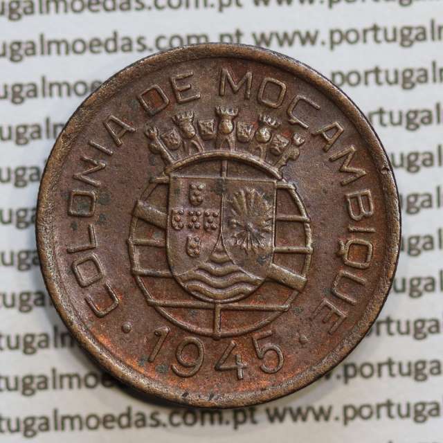 Moçambique 50 centavos 1945 Bronze, "$50" centavos bronze1945, (Bela-) Ex-Colónia Moçambique, World Coins Mozambique KM 73