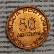 Moçambique 50 centavos 1945 Bronze, "$50" centavos bronze1945, (Bela) Ex-Colónia Moçambique, World Coins Mozambique KM 73