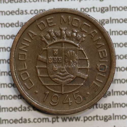 Moçambique 50 centavos 1945 Bronze, "$50" centavos bronze1945, (MBC+) Ex-Colónia Moçambique, World Coins Mozambique KM 73