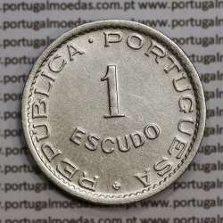 Moçambique 1 Escudo 1951 alpaca, "1$00" escudo alpaca 1951, (MBC+/Bela) Ex-Colónia Moçambique, World Coins Mozambique KM 77