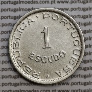 Moçambique 1 Escudo 1951 alpaca, "1$00" escudo alpaca 1951, (MBC+/Bela) Ex-Colónia Moçambique, World Coins Mozambique KM 77