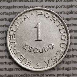 Moçambique 1 Escudo 1951 alpaca, "1$00" escudo alpaca 1951, (MBC+) Ex-Colónia Moçambique, World Coins Mozambique KM 77