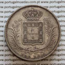 500 réis 1876 prata D. Luis I, cinco tostões prata 1876, (MBC+), World Coins Portugal KM 509