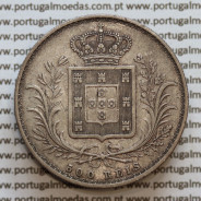 500 réis 1876 prata D. Luis I, cinco tostões prata 1876, (MBC+), World Coins Portugal KM 509